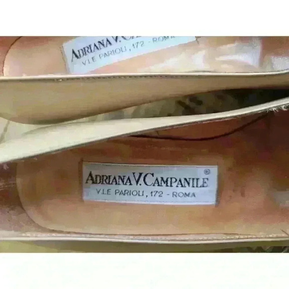 Vintage Adriana V. Campanile Leather Heels Made In Italy Size 7/38 - Picture 5 of 16